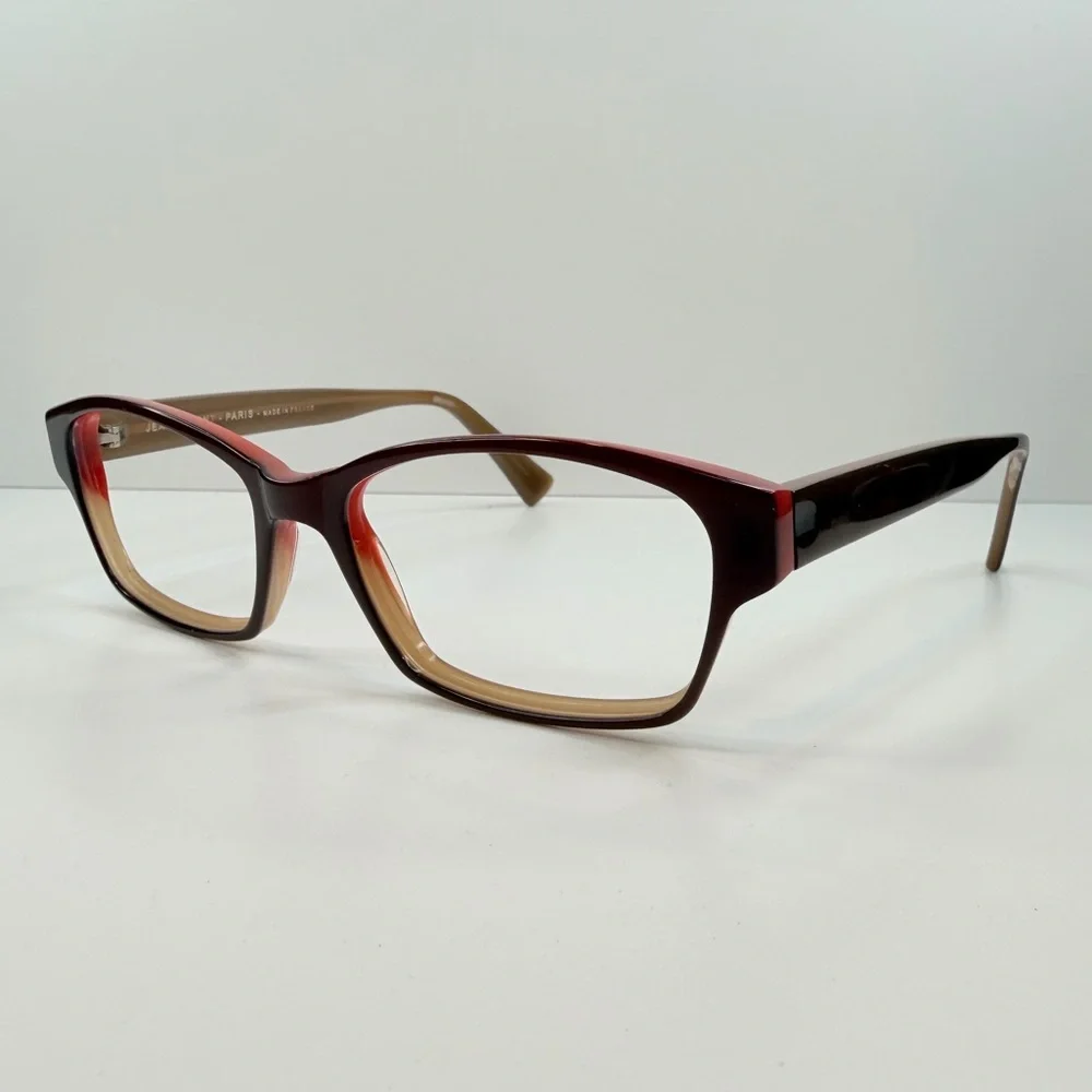 Jean Lafont Paris Red Brown‎ LIN 1013 53•16•138 Rectangle Eyeglasses FRAMES ONLY